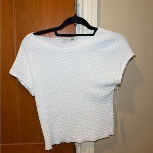Dex White Textured Women's Top